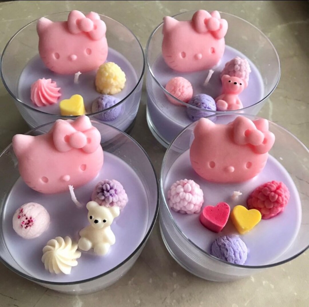 Hello Kitty Candle Hello Kitty Cute Candle Moms Day Gift Etsy