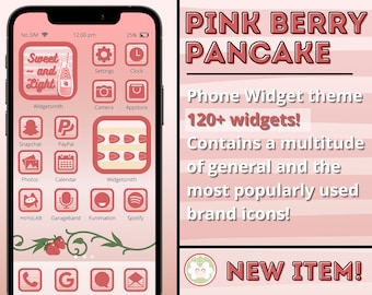 120+ Pink Berry Pancake Aesthetic Phone Theme Widgets