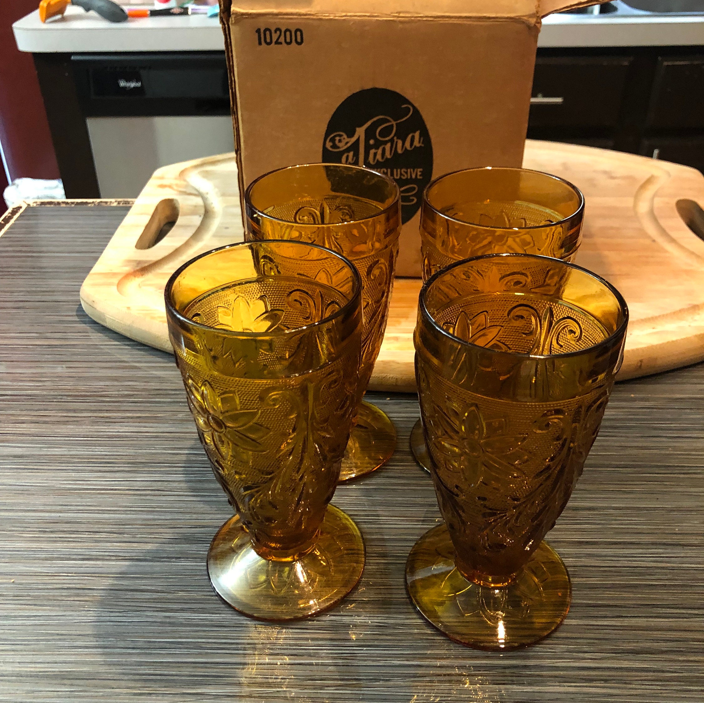 Tiara Exclusive Indiana Glassware Footed Tumbler Etsy