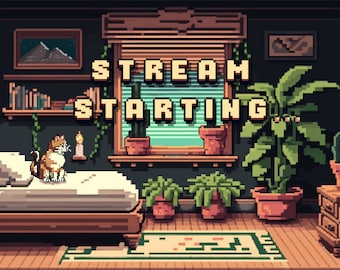 Animated Twitch Screens/Overlays | Pixel Art | Stream Starting | Cozy Desk Scene | Lofi Scene | Cozy Bedroom