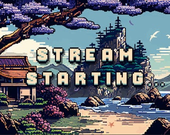 Animated Pixel Art Twitch Stream Starting Screen | Coastal Japan (Digital Download)