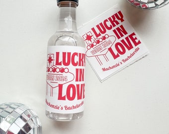 Lucky In Love Bachelorette Shooter Labels, Custom Vegas-Themed Party Stickers, Girls Club Tequila Labels, Cocktail Club Liquor Labels