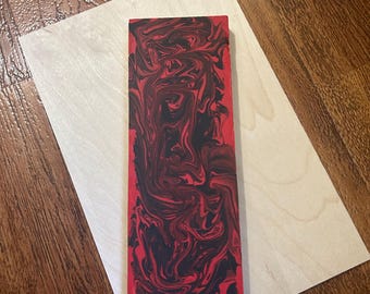 Red And Black 3.5 x 9.5 inch Painting