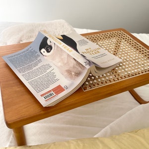 Retro Handcrafted Rattan Bed Tray Table/ Table Tray/ Bed Station