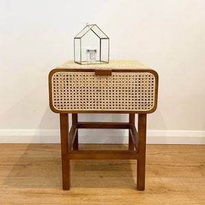 Retro Rattan Bedside Table / Lamp Table / Cabinet Table/ Balcony Table- preorder available
