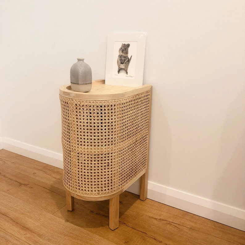 Retro Handcrafted Rattan Bedside Table / Lamp Table / Rattan Etsy