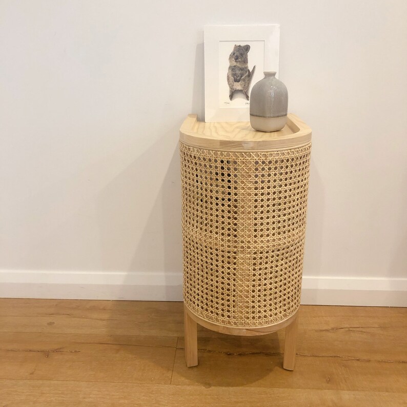 Retro Handcrafted Rattan Bedside Table / Lamp Table / Rattan Etsy