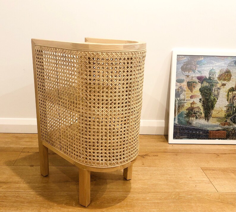 Retro Handcrafted Rattan Bedside Table / Lamp Table / Rattan Etsy