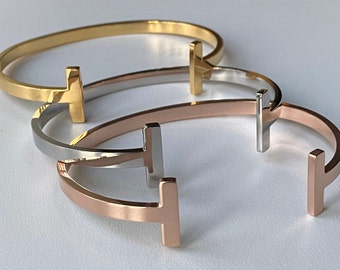 Forleiton Womens Mens Unisex Gold Cuff Bangle Bar Screw Bracelet with Stainless Steel Forleiton Womens Mens Unisex Gold Cuff Bangle Bar Screw Bracelet with Stainless Steel