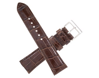 Genuine AAA Ultra Brown Alligator Leather Watch Strap (Made in U.S.A)