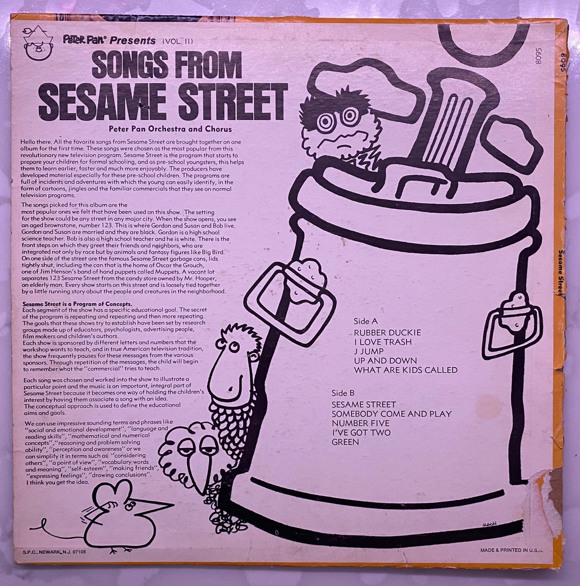 Sesame Street Rubber Duckie The Peter Pan Chorus Vinyl Etsy