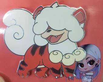 Fluffy Fire Puppy enamel pin