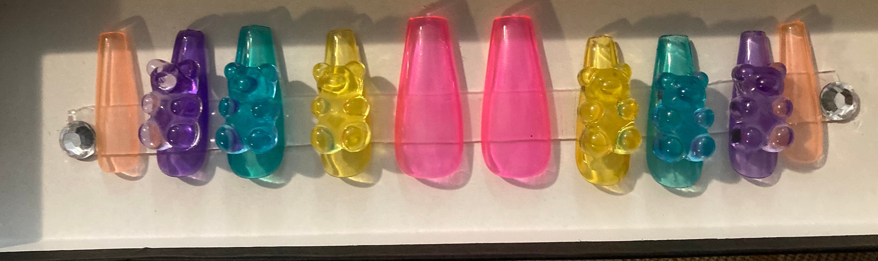 Candy gummy bear jelly polish press on nails candy nails Etsy