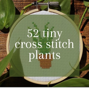 52 Tiny Cross Stitch Flower Pots , Mini Cross Stitch Plants , Small Easy Succulent Embrodiery Pattern , Kids Simple Cross Stitch