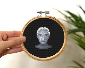 ミニギリシャ彫刻クロスステッチパターン、初心者向け簡単デザイン（PDFパターン）