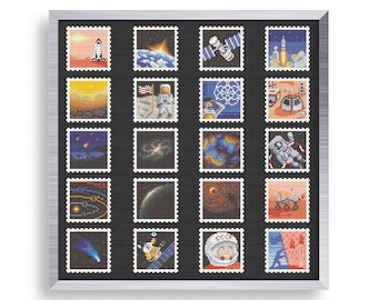 20 Tiny Cross Stitch Space Stamps Set , Mini Cross Stitch Astronauts Mega Bundle , Small Easy Rocket Stitch Pattern , Falling Stars Pattern