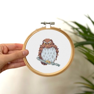 Kleine Kreuzstich Eule, Mini Kreuzstich Lustiger Vogel, Kleines Einfaches Tier X Stichmuster, Einfache Kreuzstich Für Anfänger