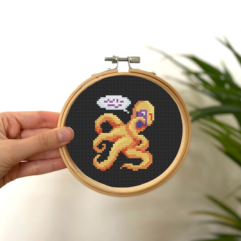 20 Tiny Cross Stitch Octopus Set Mini Cross Stitch Octopuses Etsy