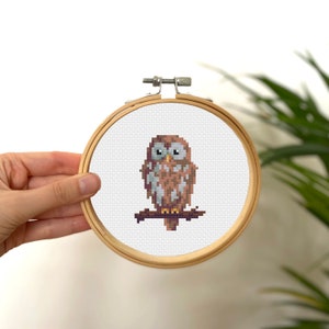 Tiny Cross Stitch Baby Owl , Mini Cross Stitch Bird , Small Easy Animal X Stitch Pattern , Simple Cross Stitch For Beginners