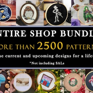 Entire Shop 2500 Plus Tiny Cross Stitch Pattern - Cross Stitch Mega Bundle - Includes all of the upcoming Designs Except SALs