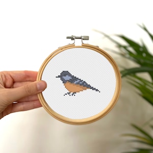 Tiny Cross Stitch Eastern Towhee , Mini Cross Stitch Bird , Small Easy Animals Embrodiery Pattern , Simple Cross Stitch Kids Pattern PDF