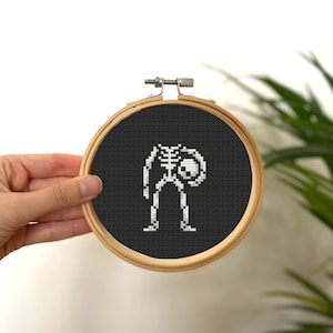 Korsstygnsmönster för litet Halloween-skelett (PDF-mönster)