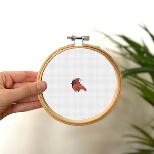 Tiny Cross Stitch Baby Red Bird , Mini Cross Stitch Baby Bird , Small Easy Animals Embrodiery Pattern , Simple Cross Stitch Kids Pattern PDF