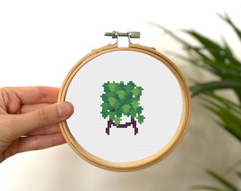 Tiny Cross Stitch Plant , Mini Cross Stitch Vines , Small Easy Beginner Flower Pattern , Simple Cross Stitch Kids Pattern PDF