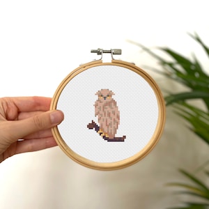 Kleine Kreuzstich Eule, Mini-Kreuzstich niedlicher Vogel, kleines einfaches Tier-X-Stich-Muster, einfache Kreuzstich für Anfänger