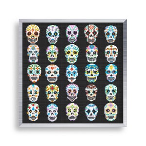 Petit point de croix 25 crâne de sucre ensemble, Mini point de croix Halloween Bundle, petit motif de point de crâne facile, jour des morts au point de croix