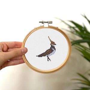 Tiny Cross Stitch Brown Bird, Mini Cross Stitch Bird , Small Easy Animals Embrodiery Pattern , Simple Cross Stitch Kids Pattern PDF