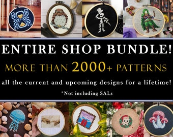 Entire Shop 2000 Plus Tiny Cross Stitch Pattern - Cross Stitch Mega Bundle - Includes all of the upcoming Designs Except SALs