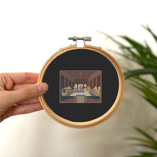 The Last Supper Tiny Cross Stitch Pattern , Mini Cross Stitch Jesus Painting , Small Easy Beginners Pattern , Religion Christianity Pattern