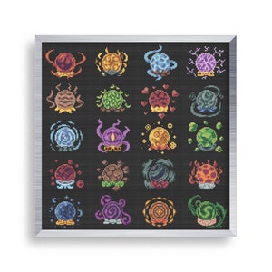 20 Tiny Cross Stitch Magic Crystal Ball Set , Mini Cross Stitch RPG Bundle , Small Easy DND Game Stitch Pattern , Fantasy Cross Stitch