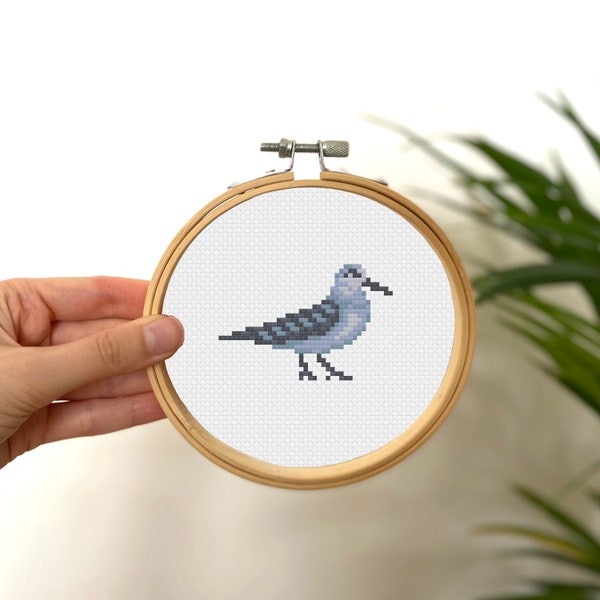 Tiny Cross Stitch Bird, Mini Cross Stitch White Bird , Small Easy Animals Embrodiery Pattern , Simple Cross Stitch Kids Pattern PDF