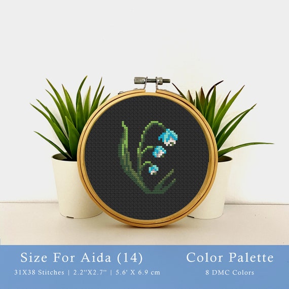 20 Flower Monsters Cross Stitch Mini Pattern Set , Tiny Cross