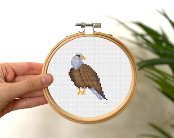 Tiny Cross Stitch Eagle , Mini Cross Stitch Bird , Small Easy Animals Embrodiery Pattern , Simple Cross Stitch Kids Pattern PDF