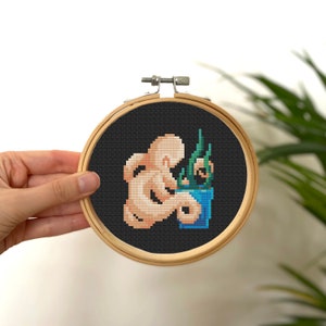 Tiny Cross Stitch Octopus , Funny Cross Stitch Pattern , Mini Cross Stitch Sea Animal , Small House Plany Easy X Stitch Pattern