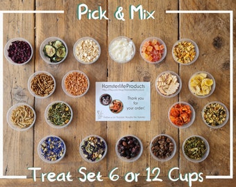 Pick & Mix Hamster Treats. Suitable for Hamsters, Gerbils, Chinchilla's and Rats - Flowers - Fruit - Veggies - Insects - Fish