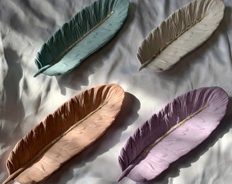 feather decor feather tray Jewelry tray with two bracelets Set with bracelets handmade Gift Set