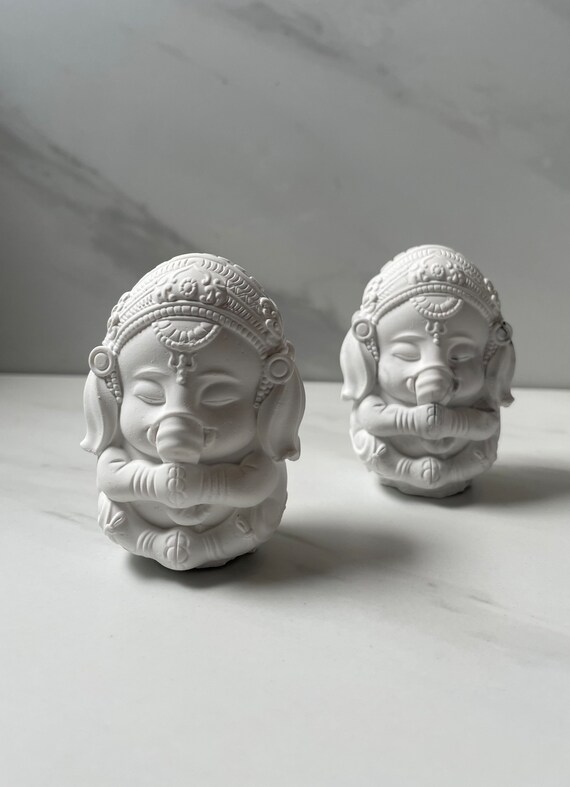Ganesha | Small Ganesha Statue | Ganesha Figurine | Miniature Ganesha | Zen Décor | White Ganesha| Garden | Ganesha Idol | Lord Ganesha