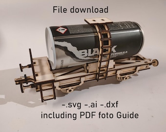 Laser Cut Spray Can Holder Train Car Model, 3mm Plywood (Digital Download)