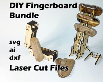 DIY Fingerboard Laser Cut File Bundle, Deck Mold, Stand (Digital Download)