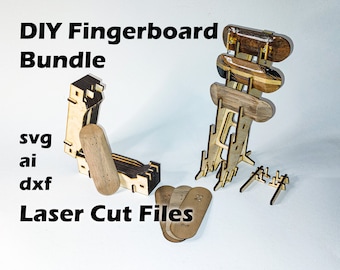 DIY Fingerboard Bundle, Laser Cut, Deck shape, molding press, 3 in one deck stand, make your own Fingerboards, instant file download