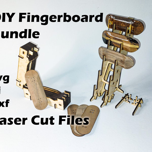 DIY Fingerboard Bundle, Laser Cut, Deck shape, molding press, 3 in one deck stand, maak je eigen Fingerboards, direct downloaden van bestanden