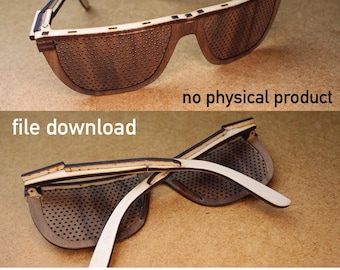 Laser Cut Pinhole Glasses Template: 3mm Balsa & Veneer (SVG, AI, DXF)