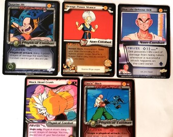 Vintage 2000 Dragon Ball Z Trading Cards, Set of 5