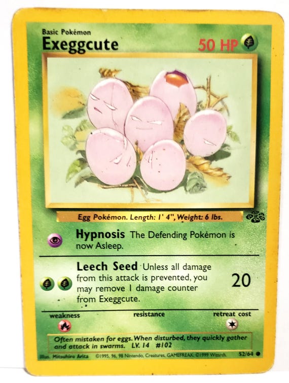 Exeggcute Pokemon Card. - Etsy Exeggcute Pokemon Card. - Etsy