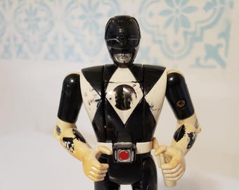 Vintage 1993 Bandai Might Morphin Power Rangers, Action Figure, Black Power Ranger, Collectible
