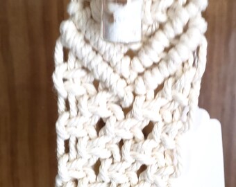 Macrame Rearview Mirror Charm with Seashells, Boho Car Decor